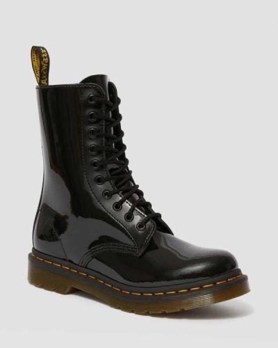 Botas A Media Pierna Dr Martens 1490 Patent Cuero Para Mujer DR8318W